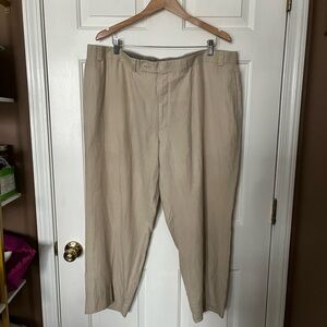 Calvin Klein Straight Leg Pure Linen Dress Pants 42x27 Beige Mens Island Beach